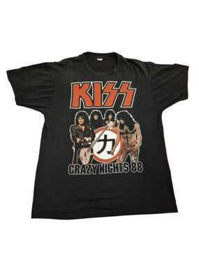 1988 Kiss Crazy Nights Tour Vintage T Shirt Large Black